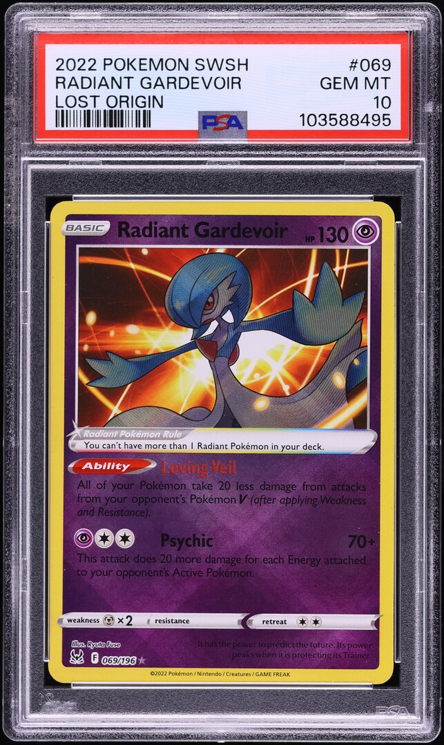 2022 Pokemon Sword & Shield Lost Origin Radiant Gardevoir #69 PSA 10 GEM MINT