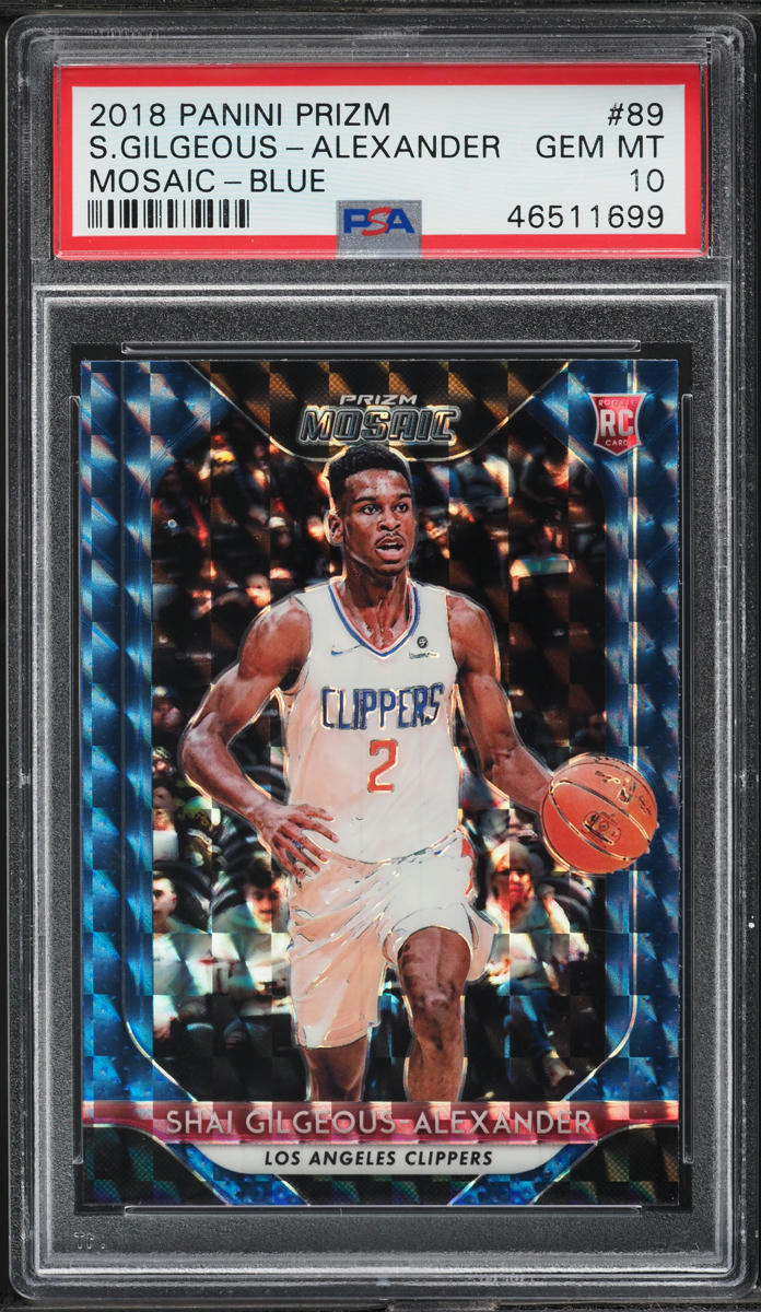 2018 Panini Prizm Mosaic Blue Shai Gilgeous-Alexander ROOKIE #89 PSA 10 GEM MINT