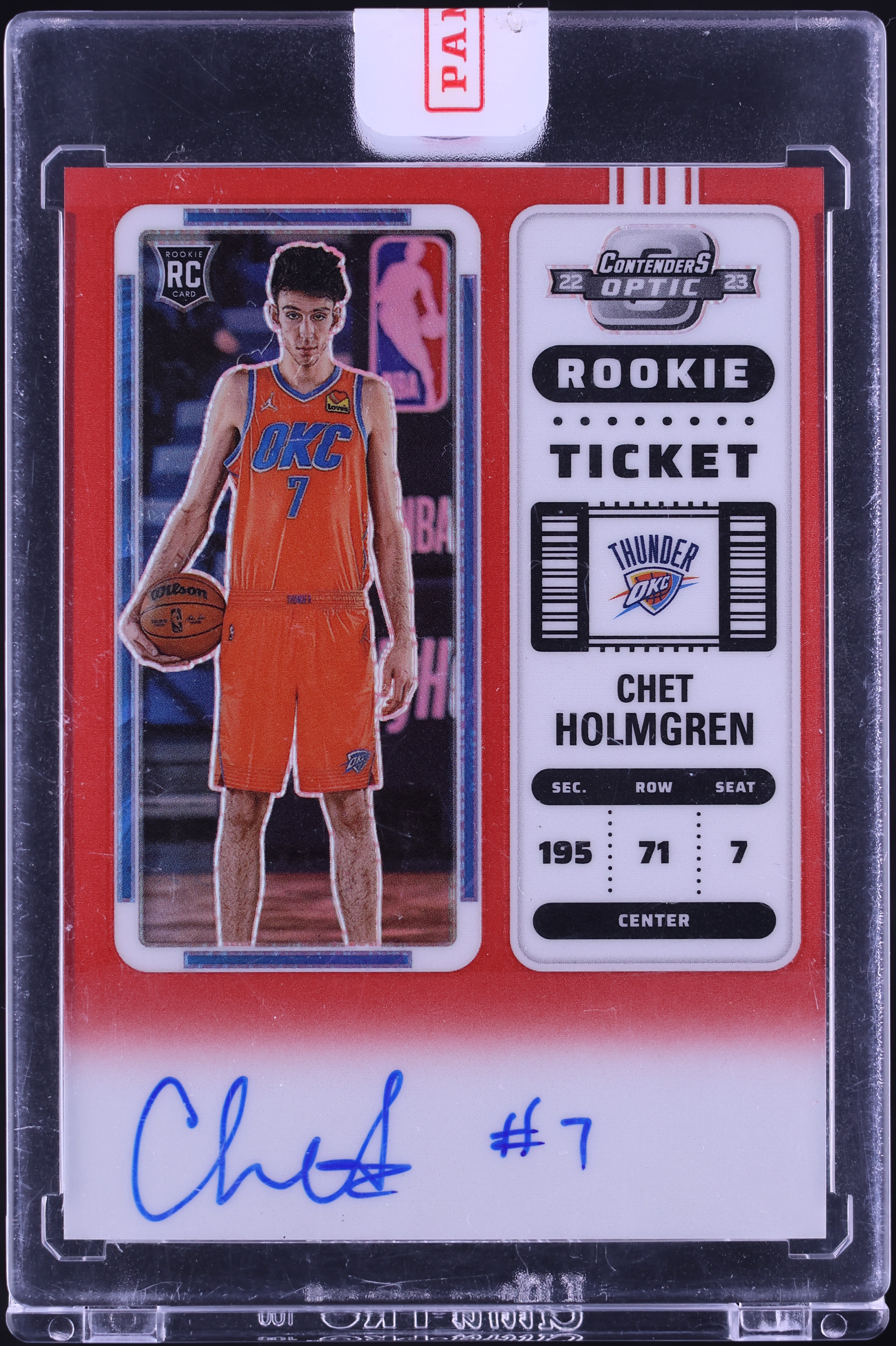 2022 Panini Contenders Optic Red Chet Holmgren ROOKIE AUTO /99 #131