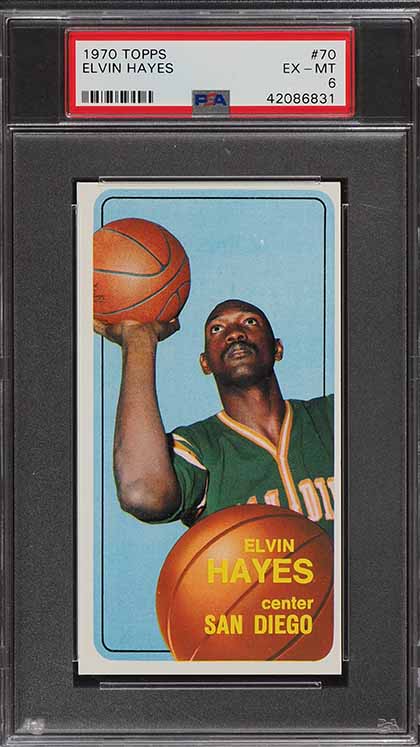 1970 Topps Basketball Elvin Hayes #70 PSA 6 EXMT