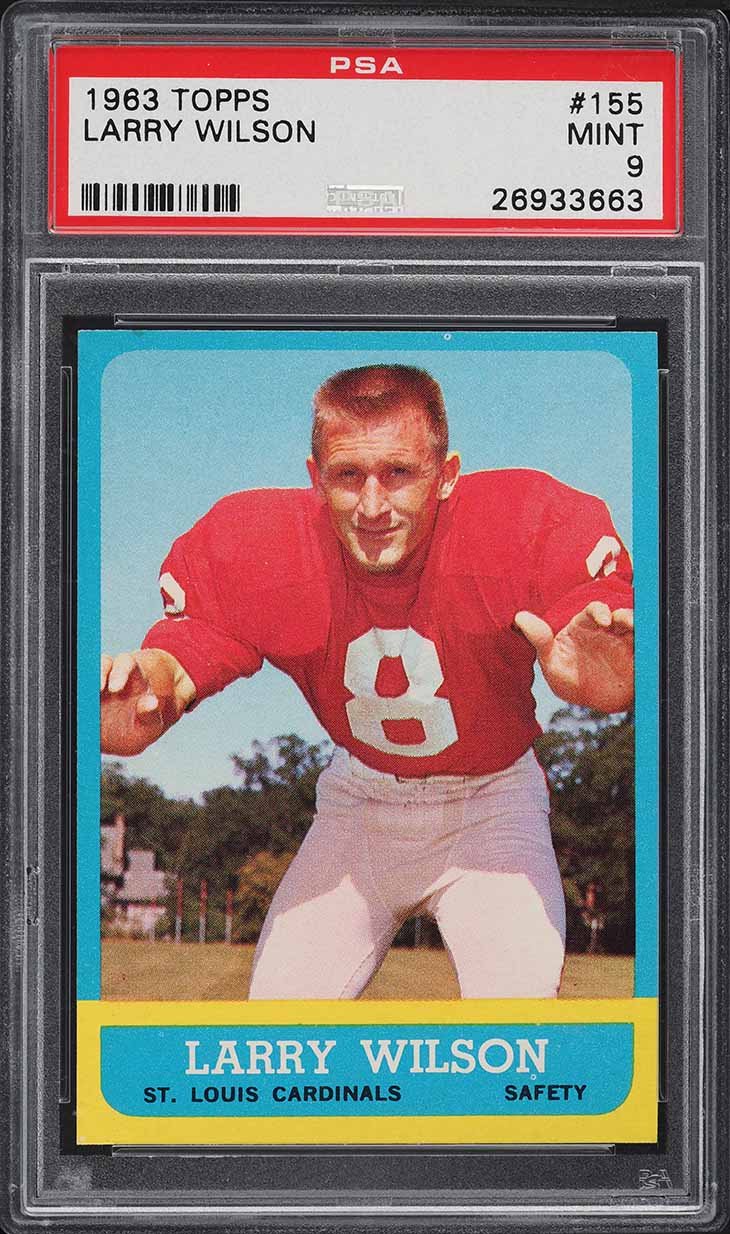 1963 Topps Football Larry Wilson ROOKIE #155 PSA 9 MINT
