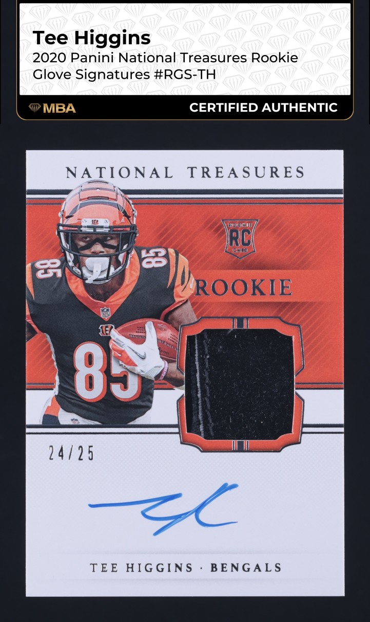 2020 National Treasures Glove Tee Higgins ROOKIE PATCH AUTO /25 #RGS-TH MBA AUTH