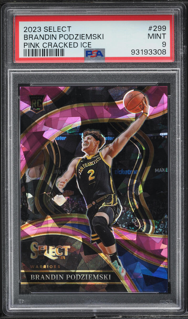 2023 Select Courside Pink Cracked Ice Brandin Podziemski /99 #299 PSA 9 MINT