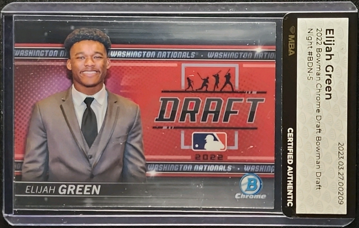 Elijah Green #BDN-5 2022 Bowman Draft Baseball Draft Night Autographs