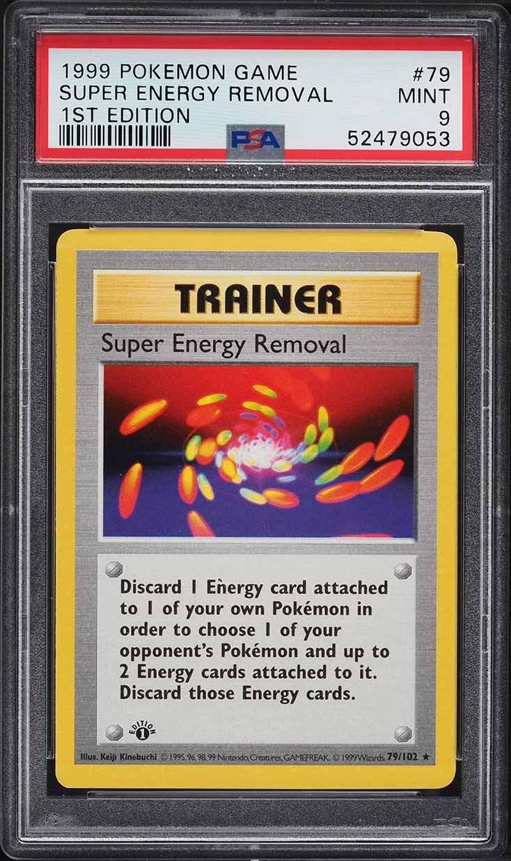 1999 Pokemon Base Set Shadowless 1st Edition Super Energy Removal #79 PSA 9 MINT