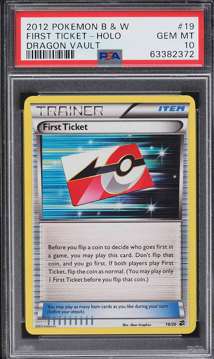2012 Pokemon Black & White Dragon Vault Holo First Ticket #19 PSA 10 GEM MINT