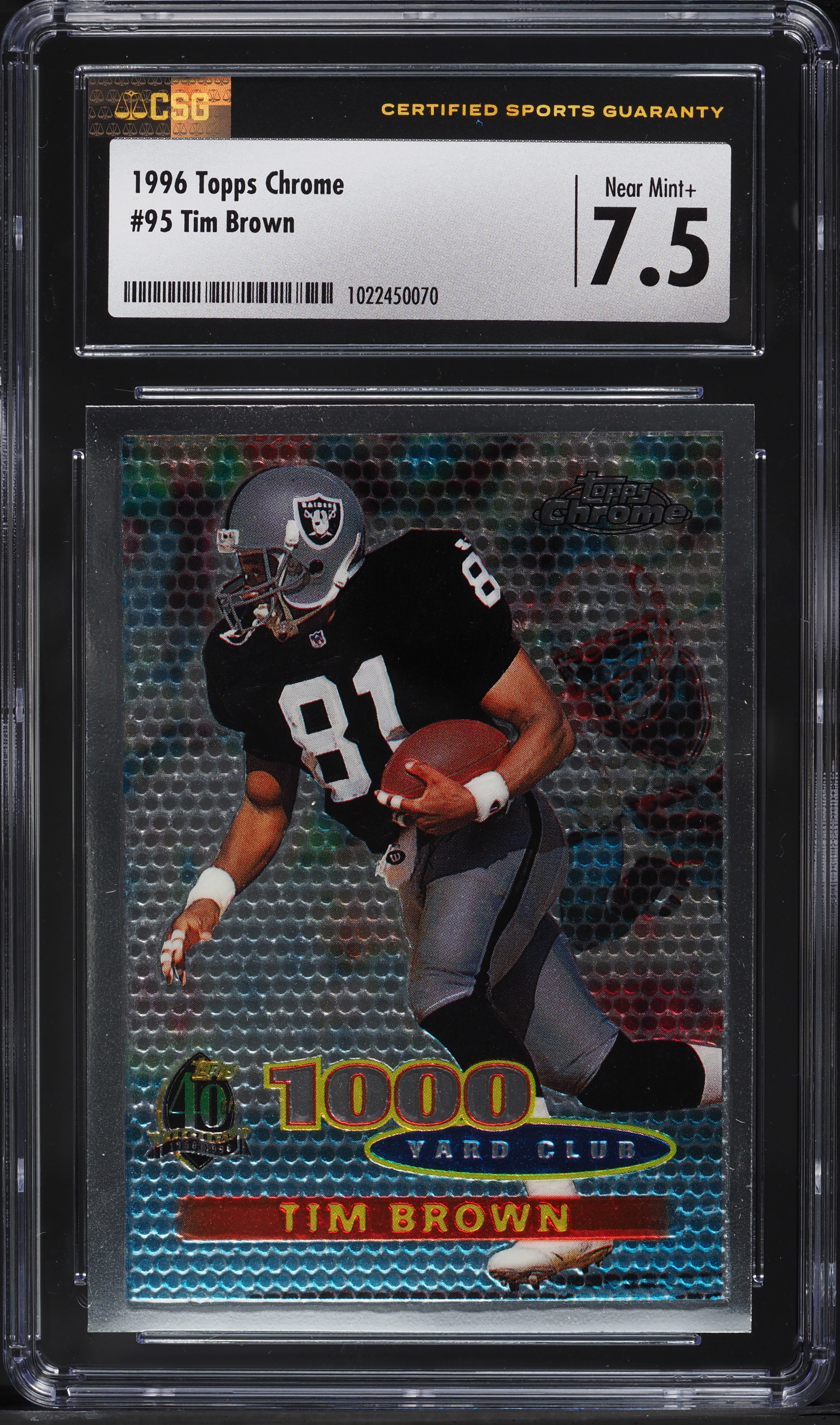 1996 Topps Chrome Tim Brown #95 CSG 7.5 NRMT+