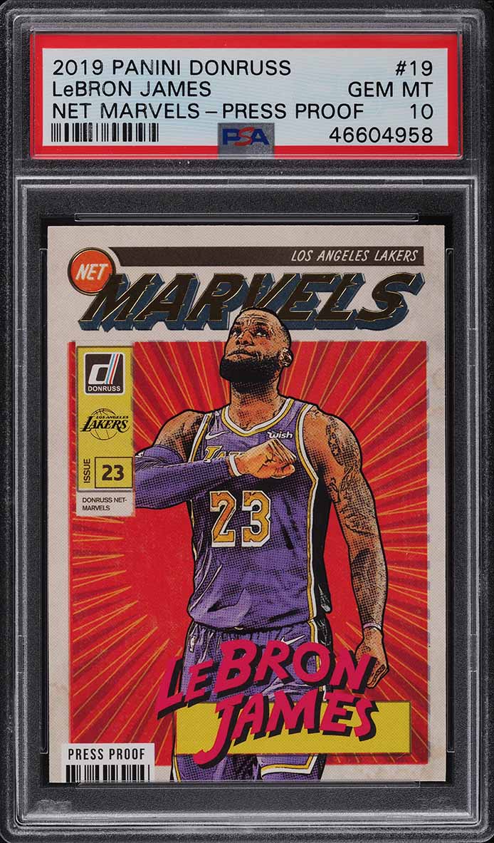 2019 Donruss Net Marvels Press Proof LeBron James #19 PSA 10 GEM MINT
