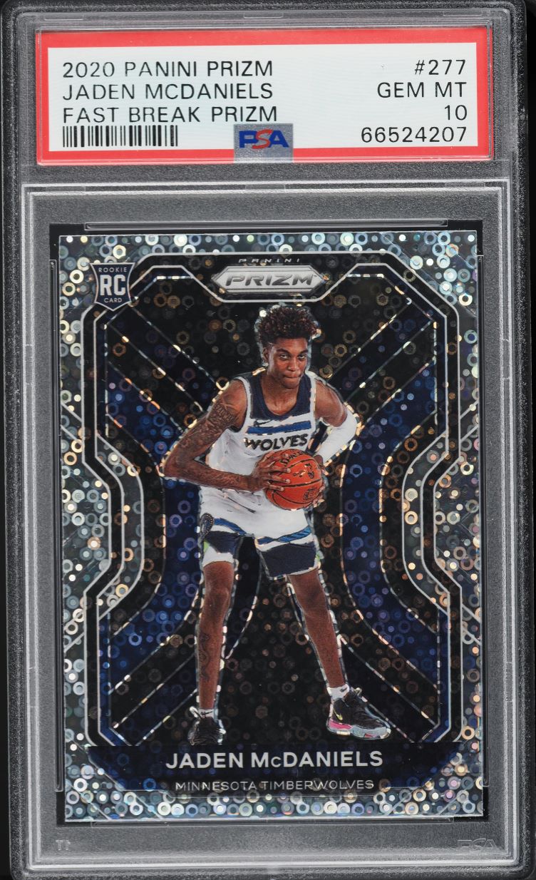 2020 Panini Prizm Fast Break Silver Jaden McDaniels ROOKIE #277 PSA 10 GEM MINT