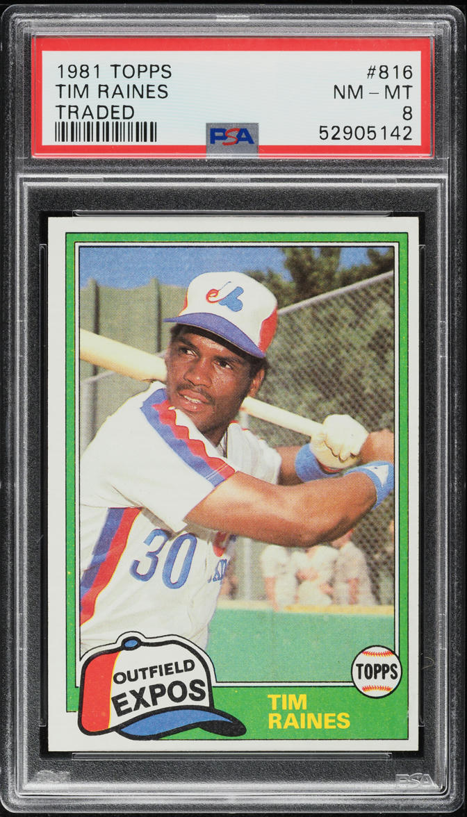 1981 Topps Traded Tim Raines ROOKIE #816 PSA 8 NM-MT