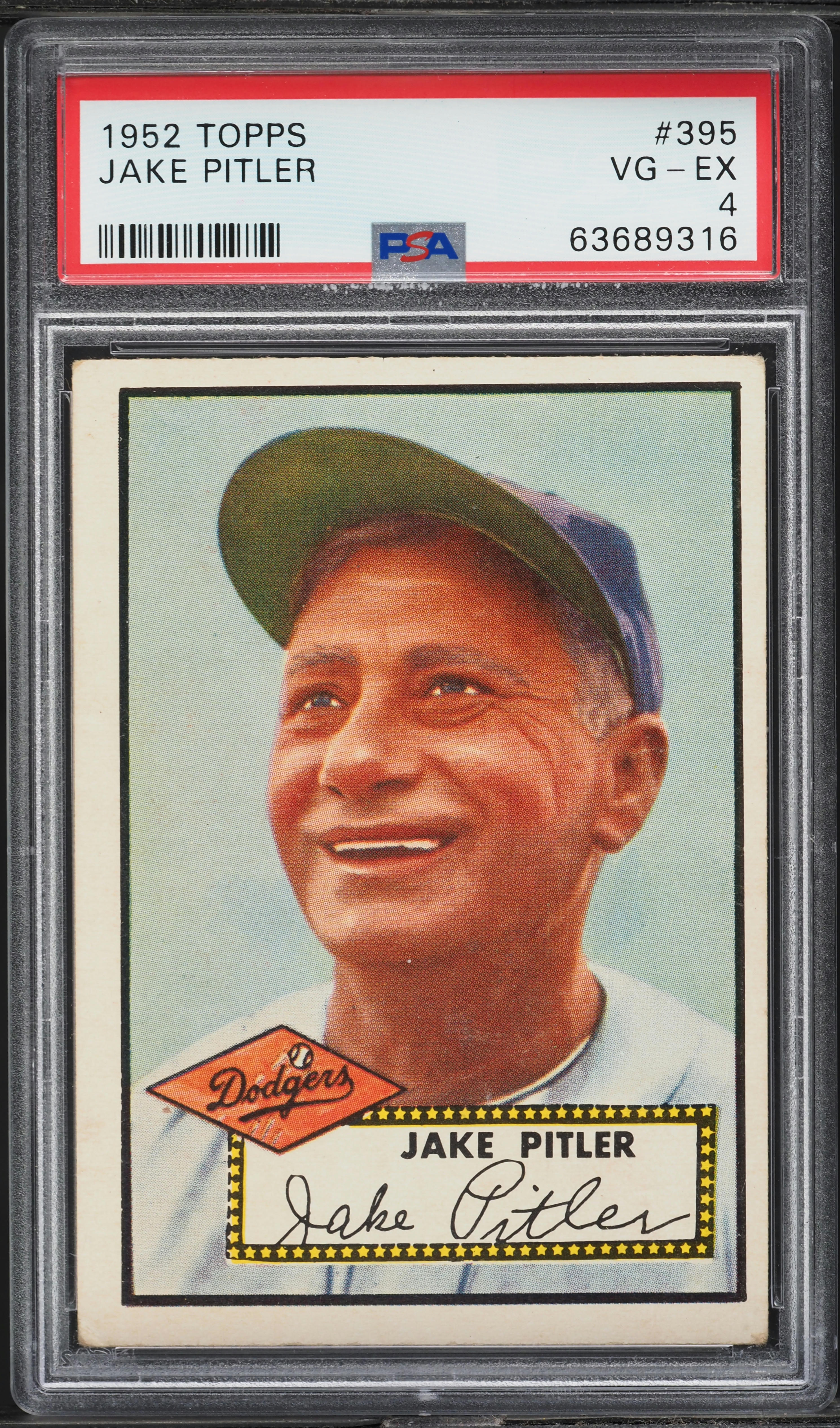 1952 Topps Jake Pitler #395 PSA 4 VGEX