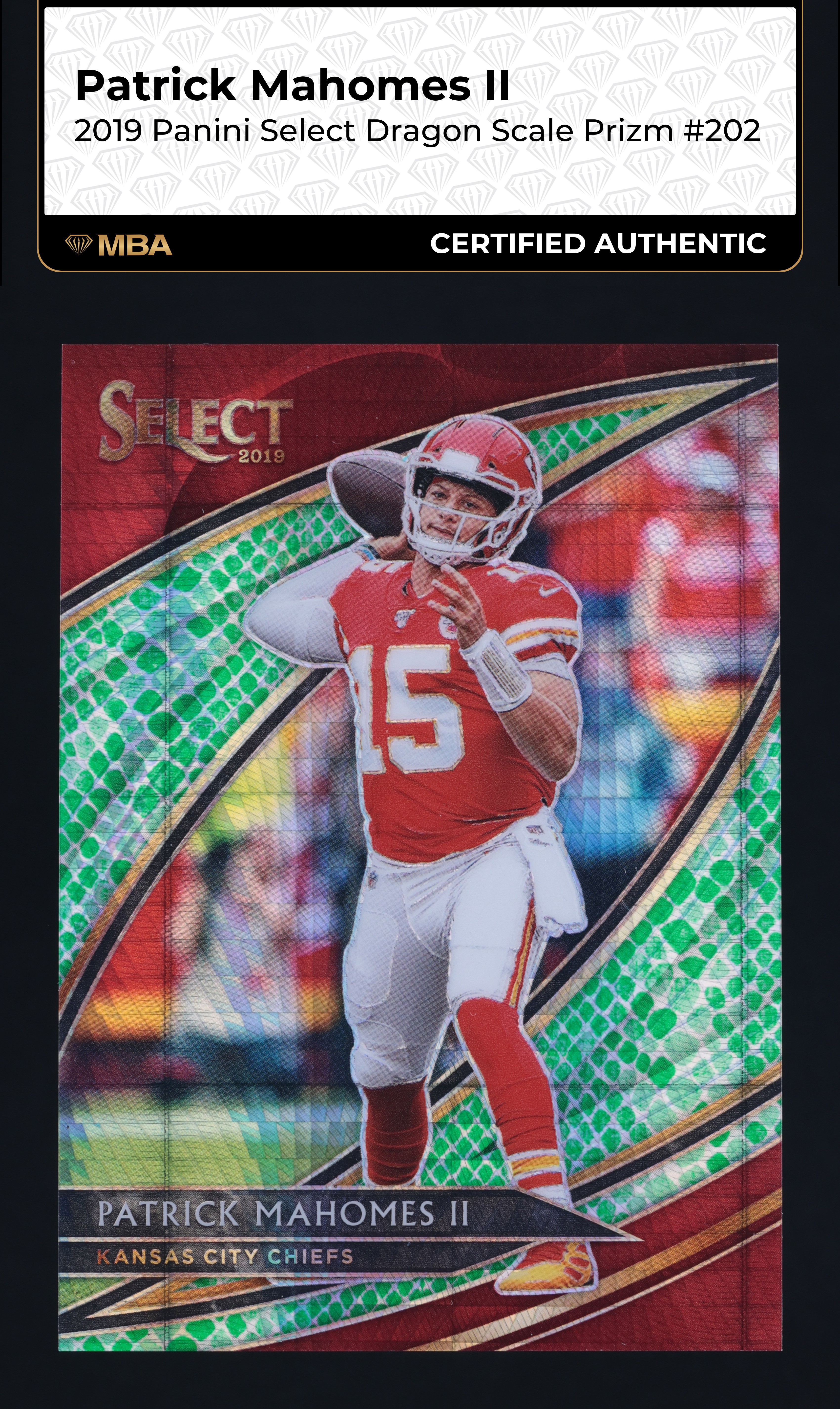 2019 Select Field Level Dragon Scale Prizm Patrick Mahomes II /88 #202 MBA AUTH