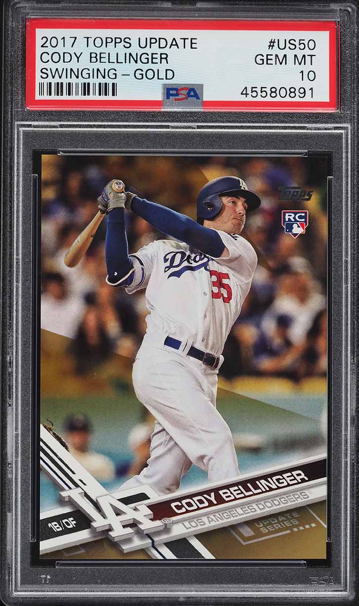 2017 Topps Update Swinging Gold Cody Bellinger ROOKIE /2017 #US50 PSA 10