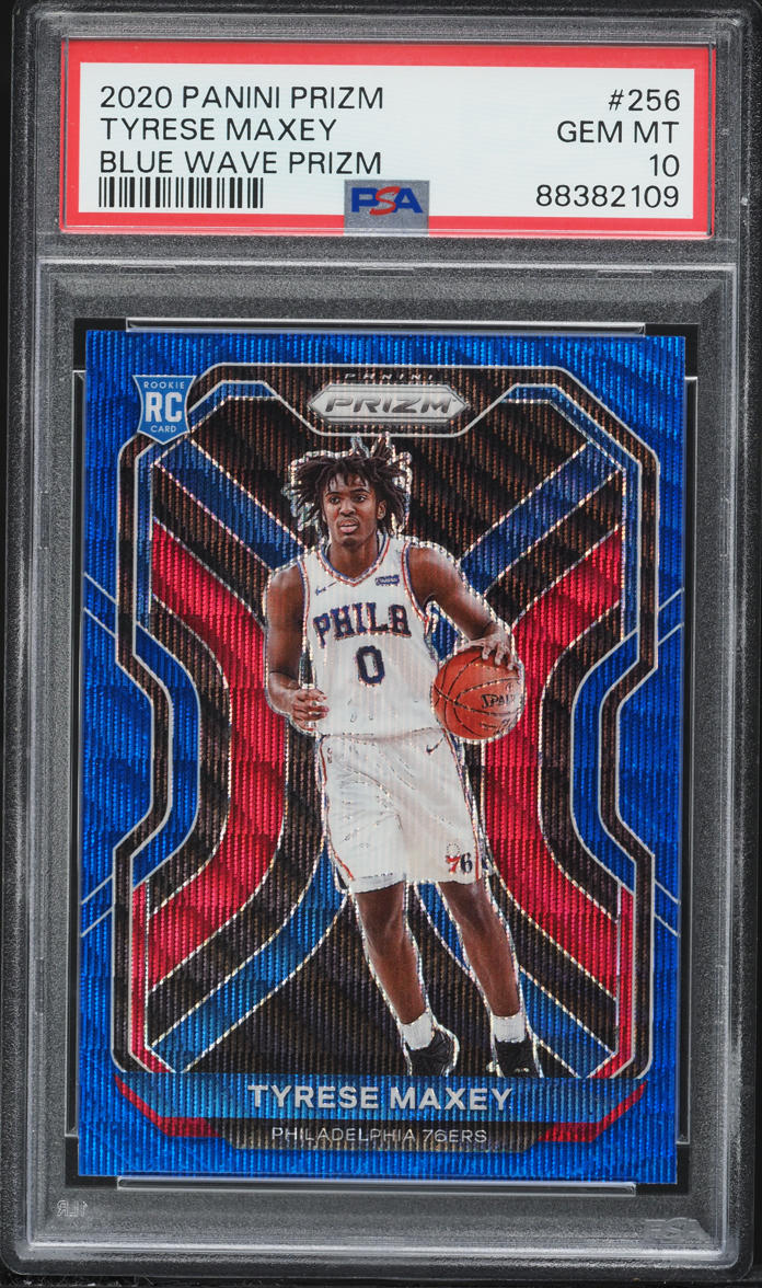 2020 Panini Prizm Blue Wave Tyrese Maxey ROOKIE #256 PSA 10 GEM MINT