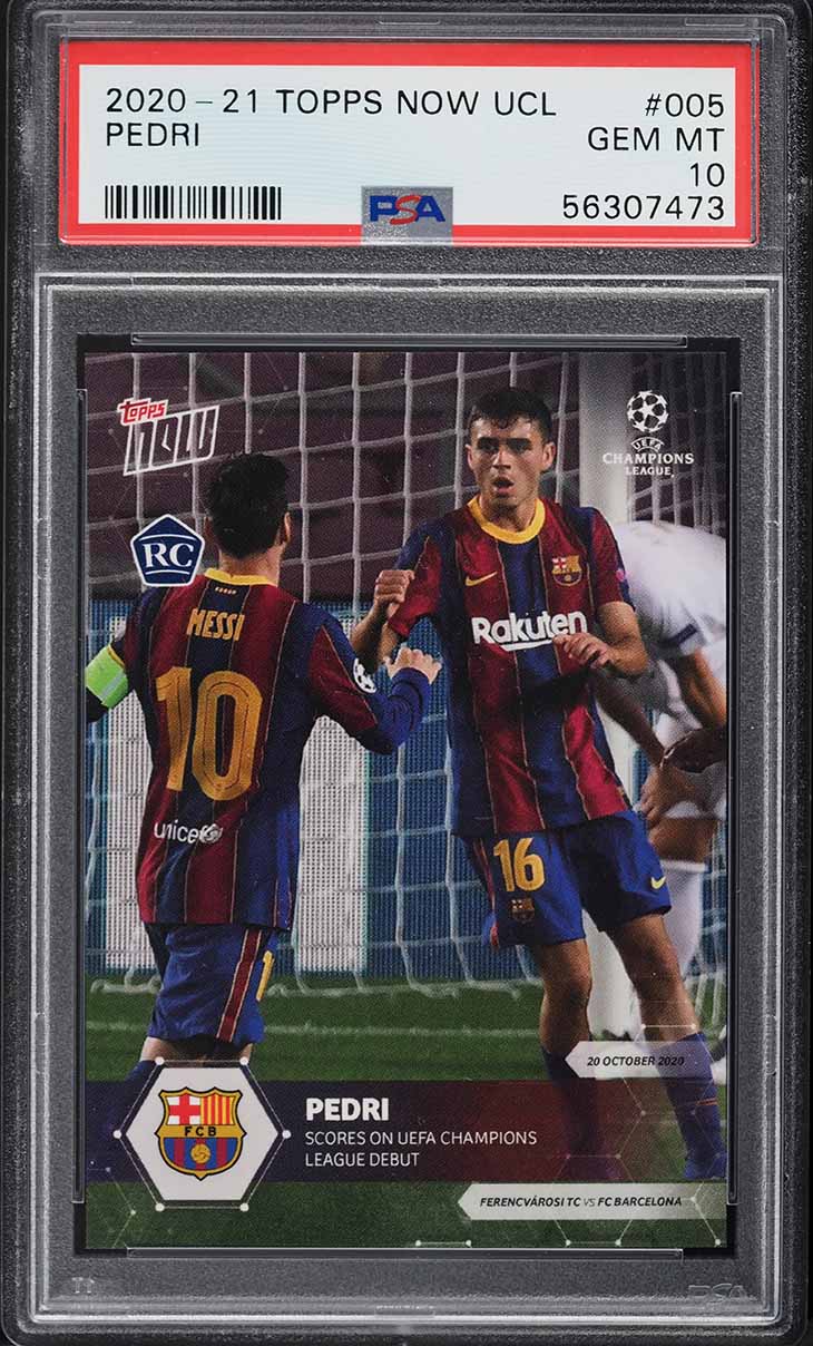 2020 Topps Now UEFA Champions League Pedri ROOKIE #5 PSA 10 GEM MINT