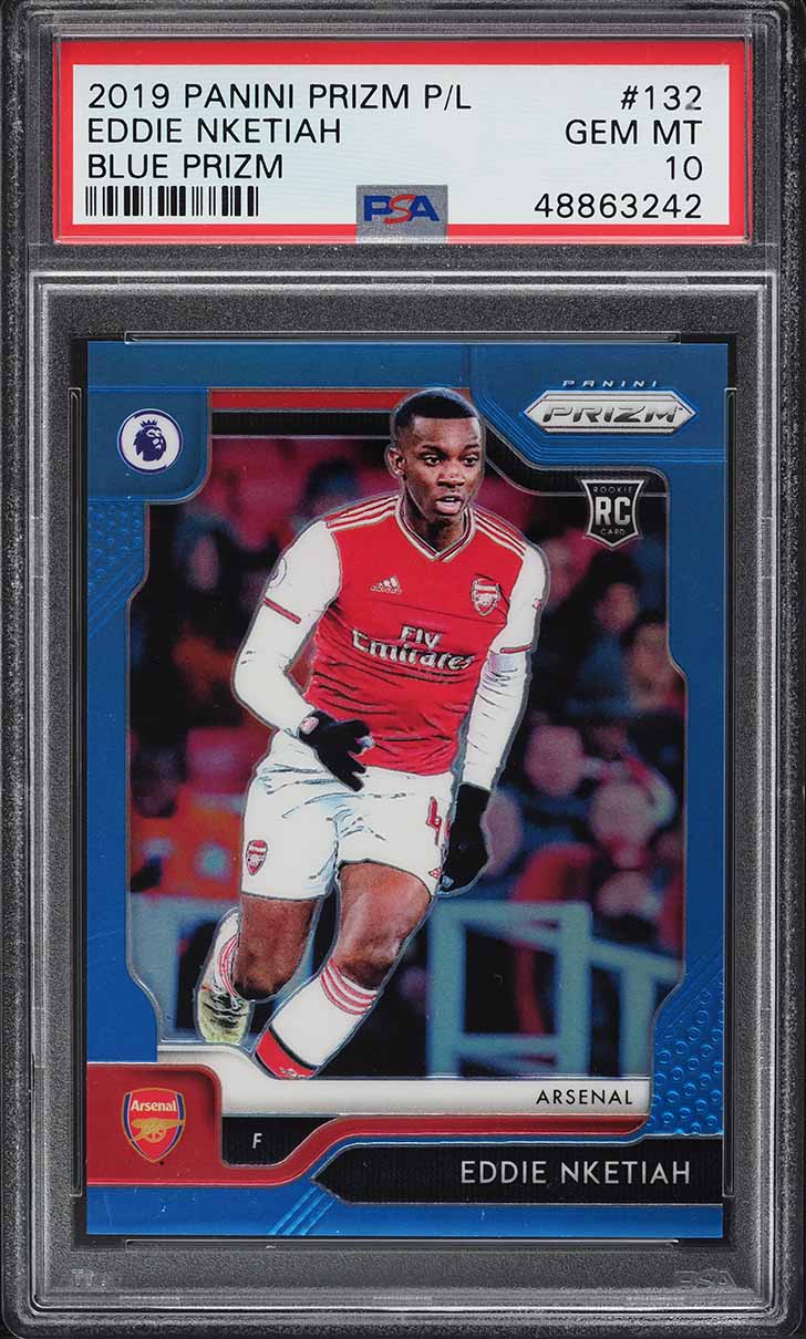 2019 Panini Prizm PL Blue Prizms Eddie Nketiah ROOKIE /199 #132 PSA 10 GEM MINT