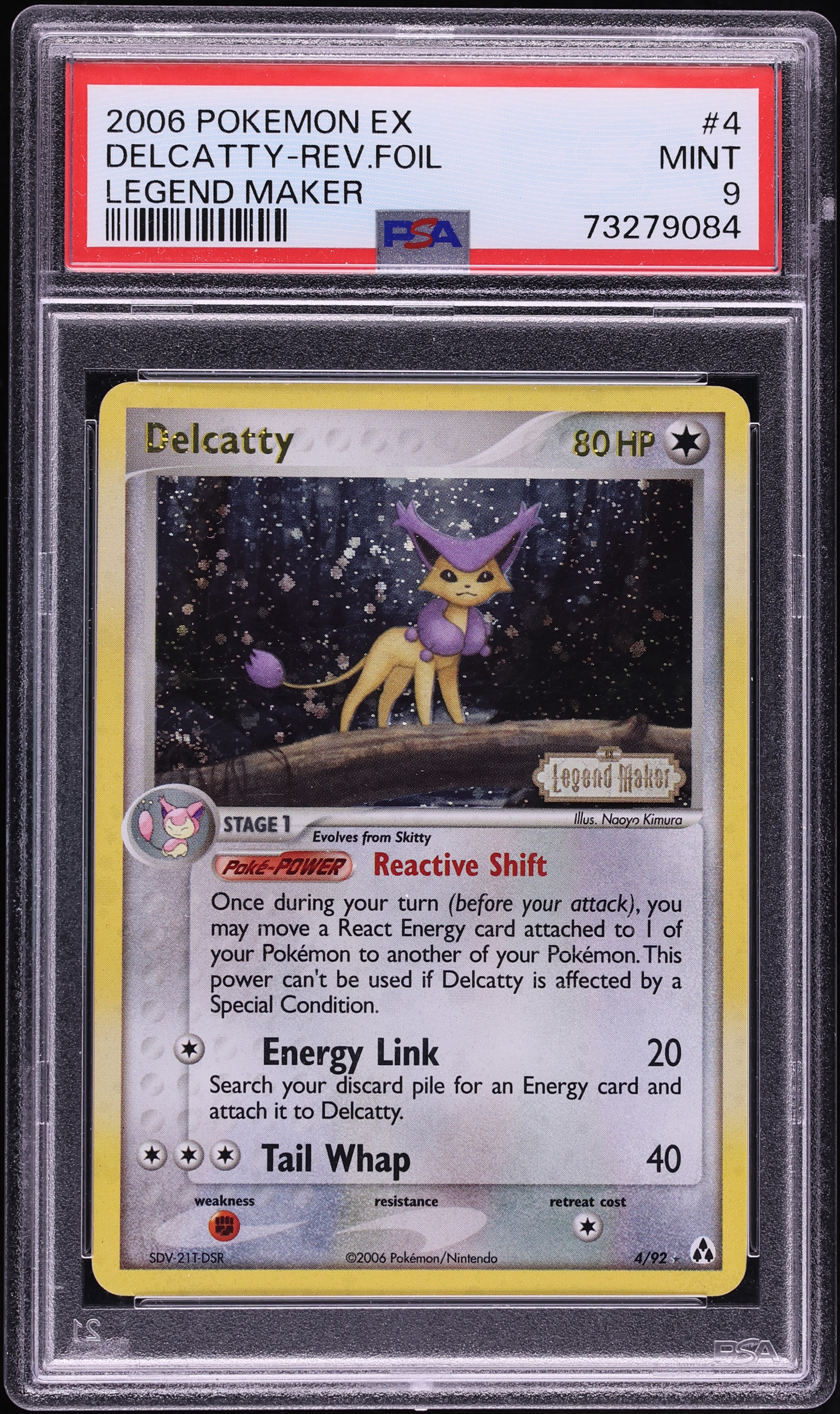 2006 Pokemon EX Legend Maker Reverse Holo Delcatty #4 PSA 9 MINT