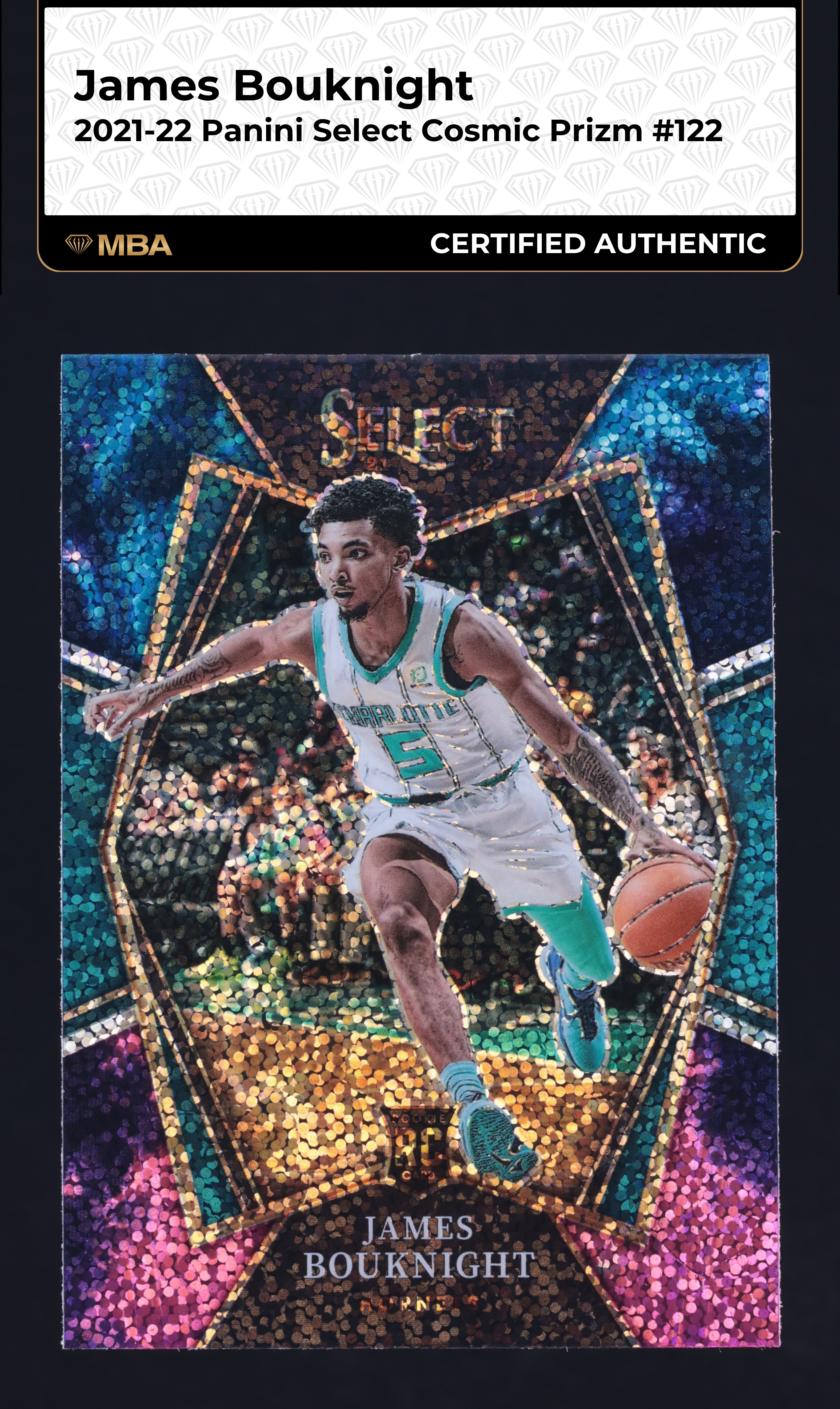 2021 Select Premier Level Cosmic Prizm James Bouknight ROOKIE #122 MBA AUTH