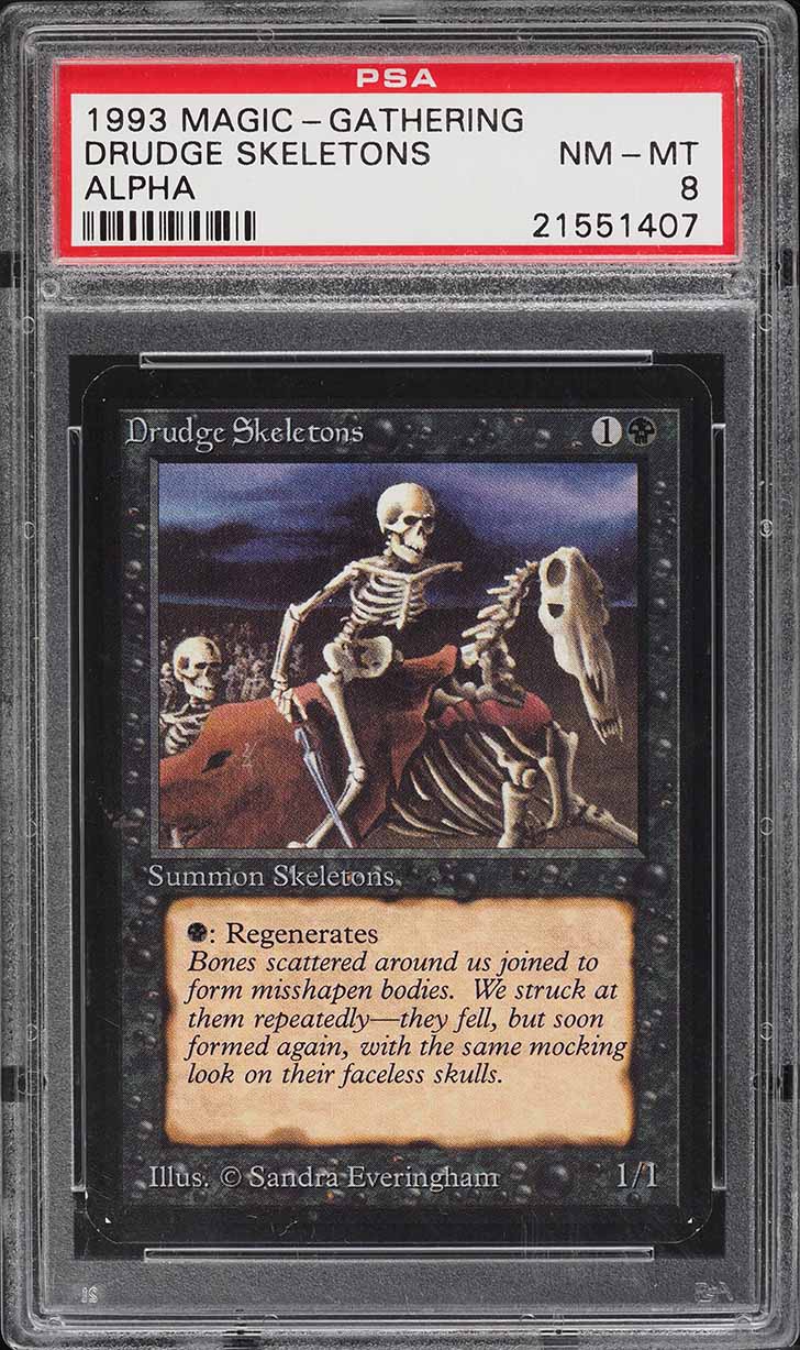 1993 Magic The Gathering MTG Alpha Drudge Skeletons C K PSA 8 NM-MT