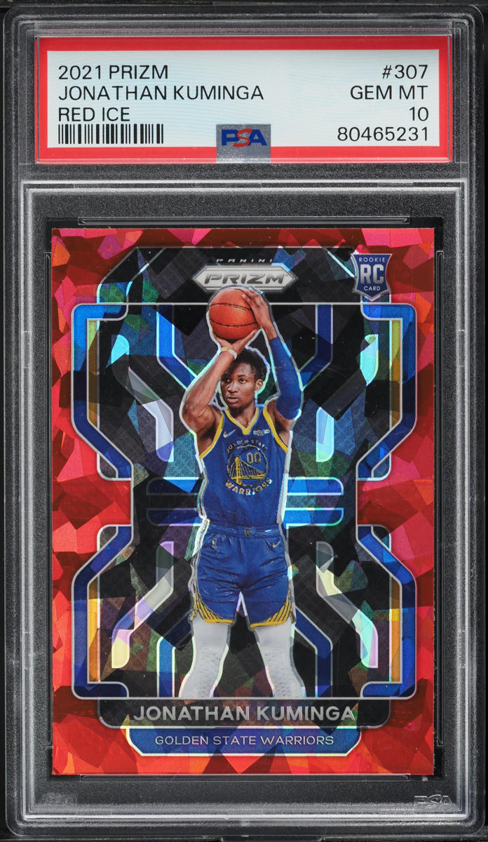 2021 Panini Prizm Red Ice Jonathan Kuminga ROOKIE #307 PSA 10 GEM MINT