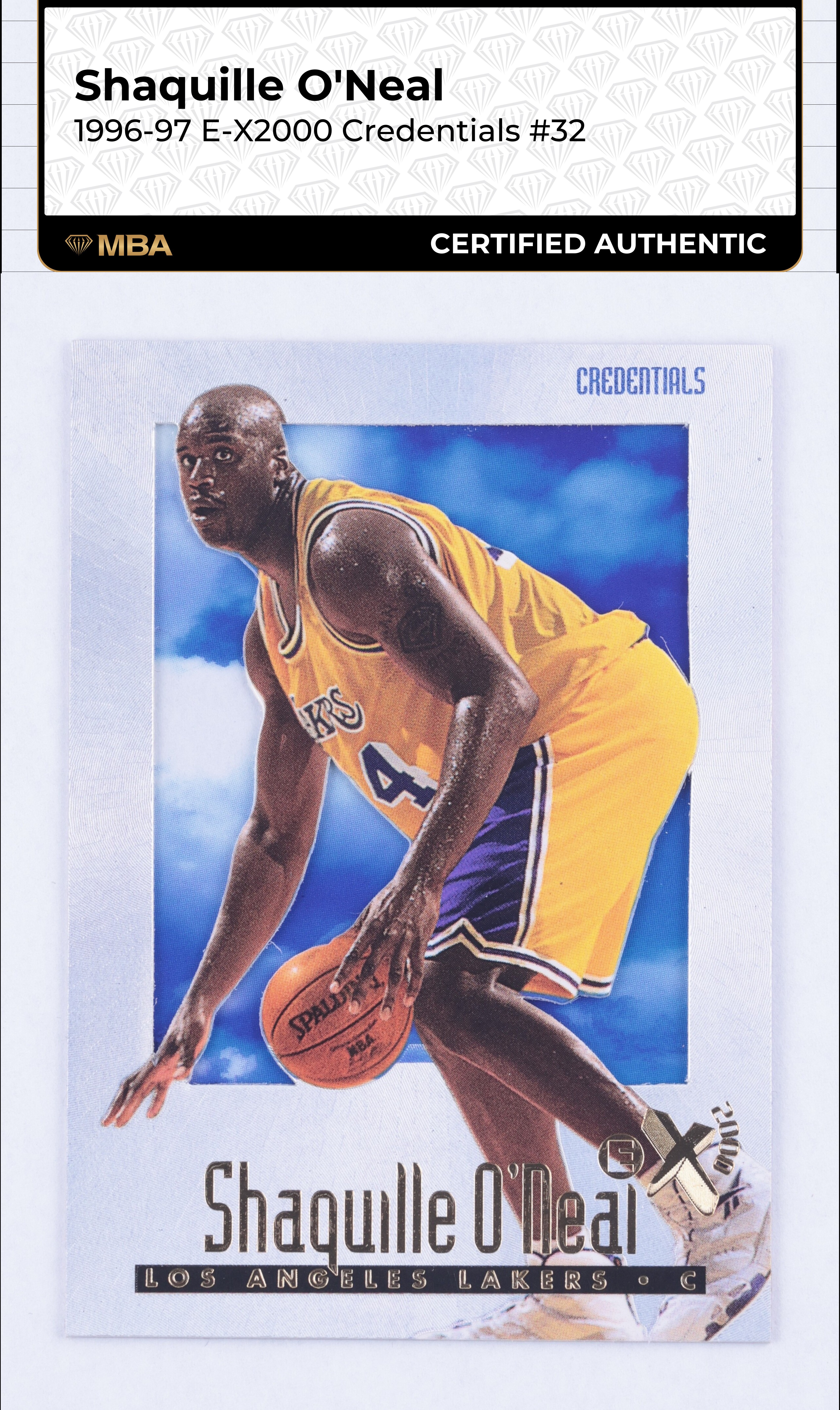 1996 Skybox E-X2000 Credentials Shaquille O'Neal /499 #32 MBA AUTH