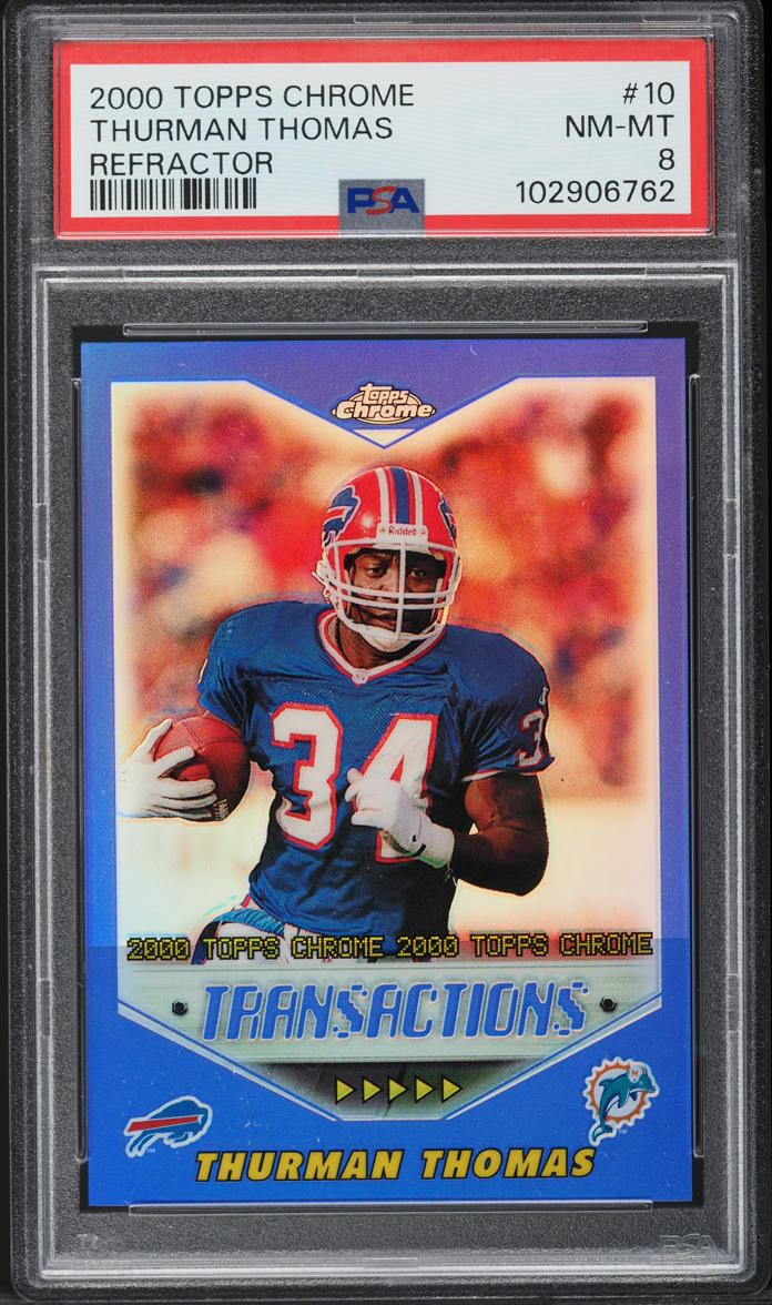 2000 Topps Chrome Refractor Thurman Thomas #10 PSA 8 NM-MT