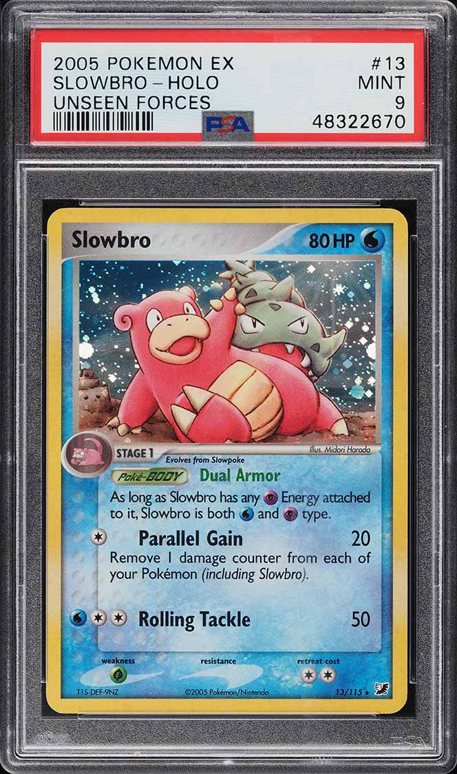 2005 Pokemon EX Unseen Forces Holo Slowbro #13 PSA 9 MINT