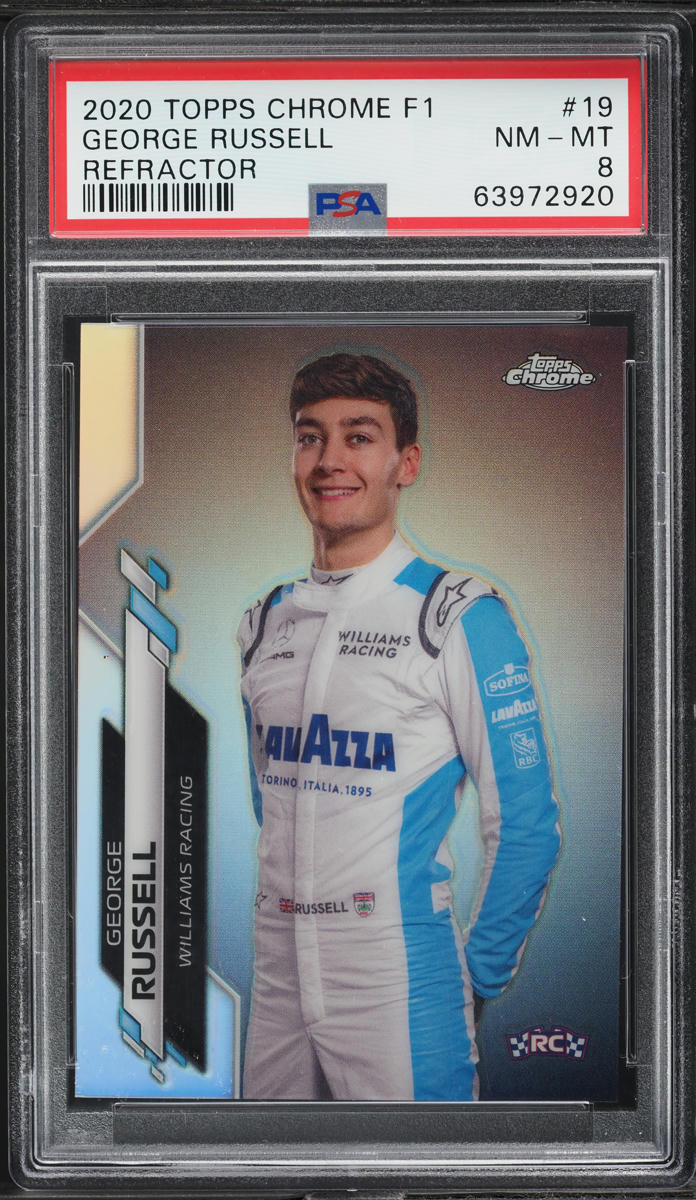 2020 Topps Chrome Formula F1 Refractor George Russell ROOKIE #19 PSA 8 NM-MT