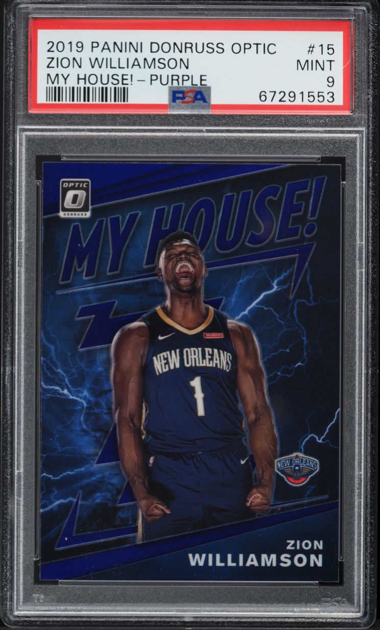 2019 Donruss Optic My House! Purple Zion Williamson ROOKIE #15 PSA 9 MINT