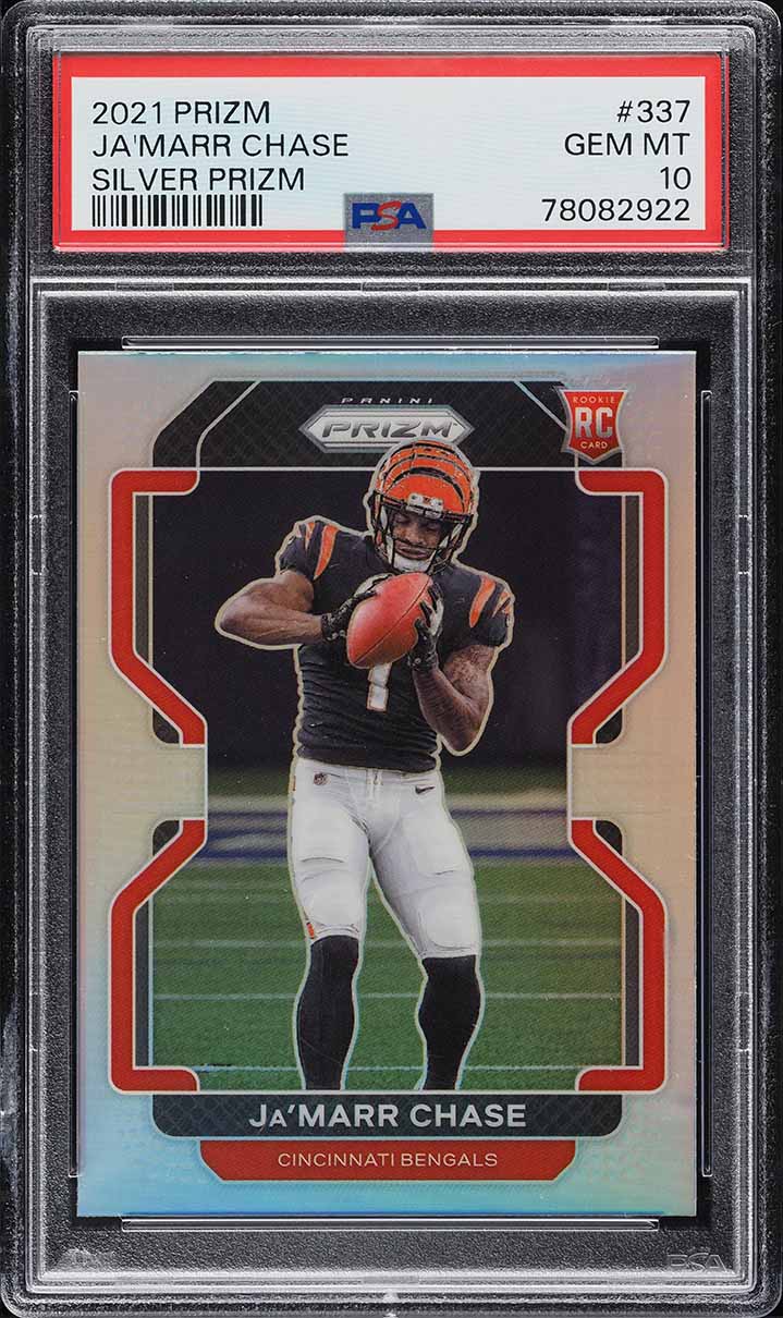 2021 Panini Prizm Silver Ja’Marr Chase ROOKIE #337 PSA 10 GEM MINT
