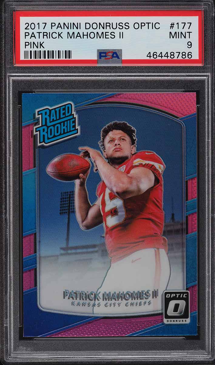 2017 Donruss Optic Pink Patrick Mahomes II ROOKIE #177 PSA 9 MINT