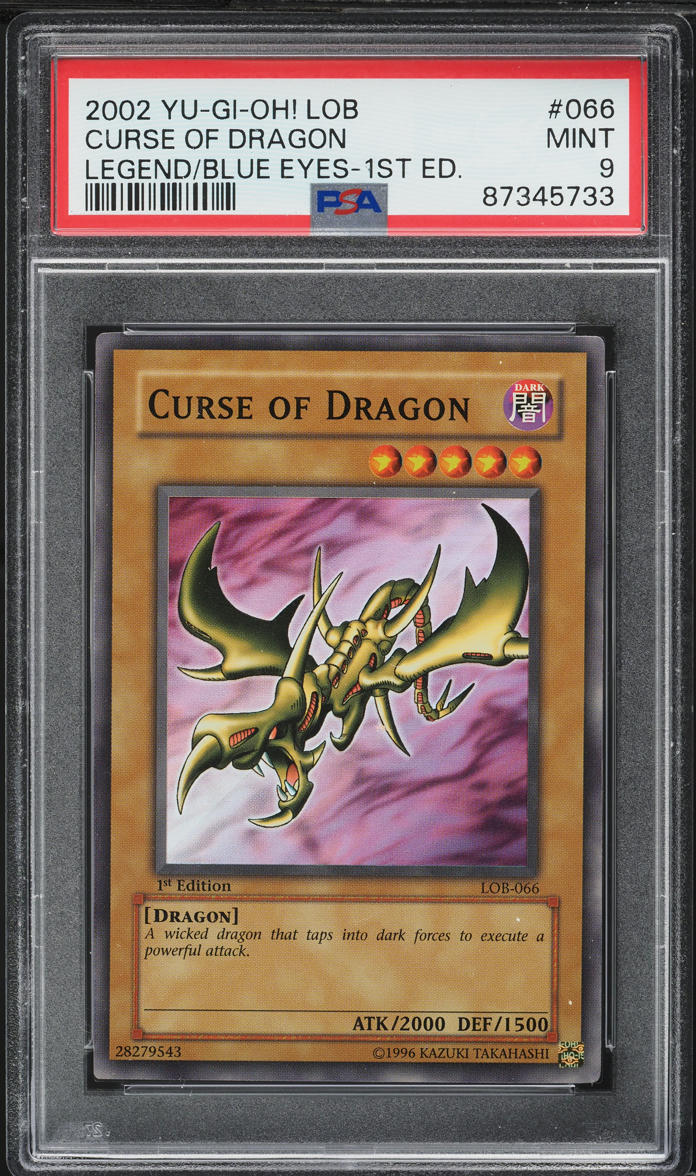 2002 Yu-Gi-Oh! Legend Of Blue Eyes 1st Edition Curse Of Dragon #LOB-066 PSA 9