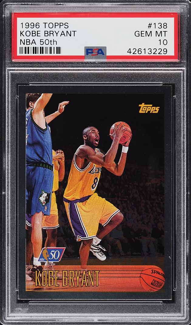 1996 Topps NBA 50th Kobe Bryant ROOKIE #138 PSA 10 GEM MINT
