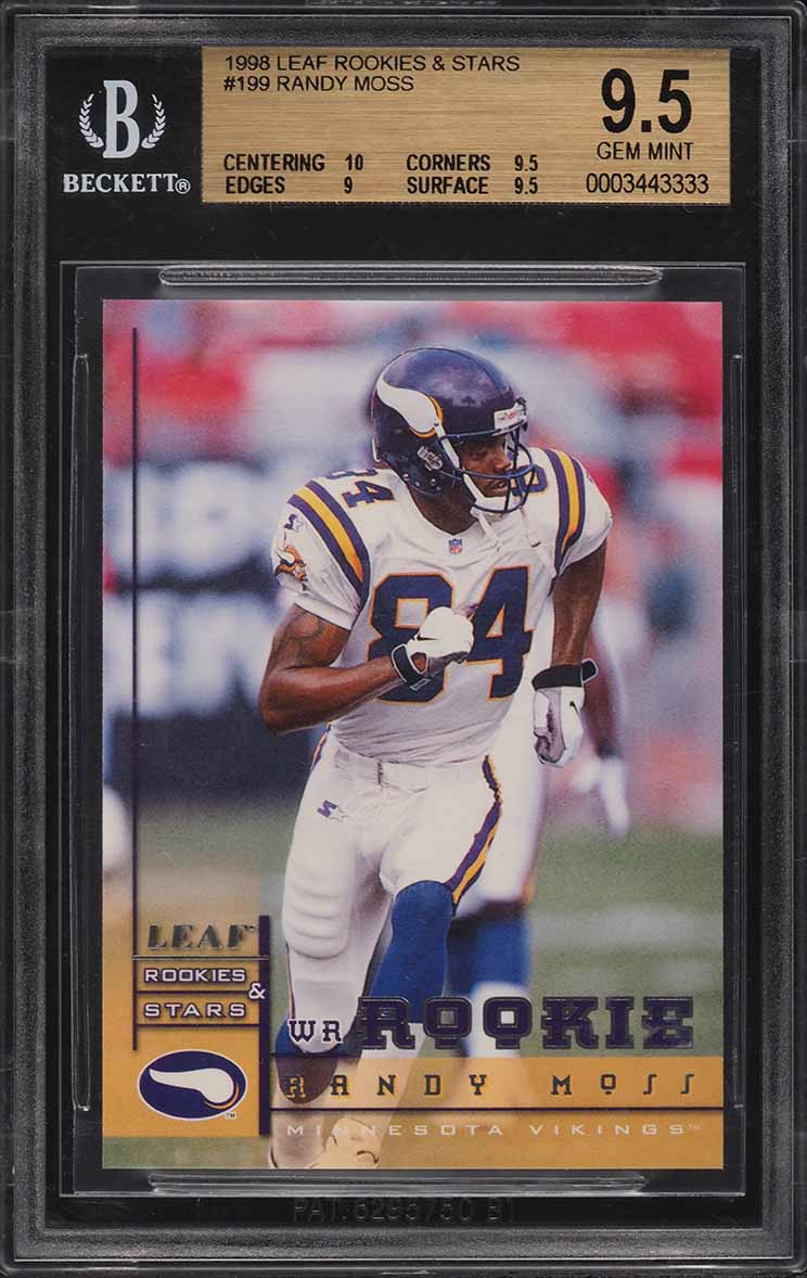 1998 Leaf Rookies & Stars Randy Moss ROOKIE #199 BGS 9.5 GEM MINT
