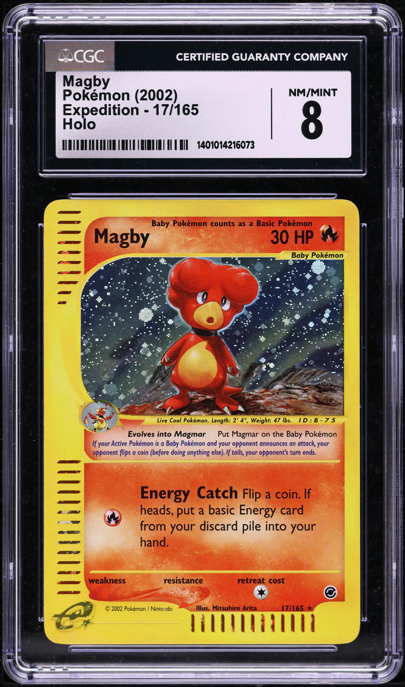 2002 Pokemon Expedition Holo Magby #17 CGC 8 NM-MT