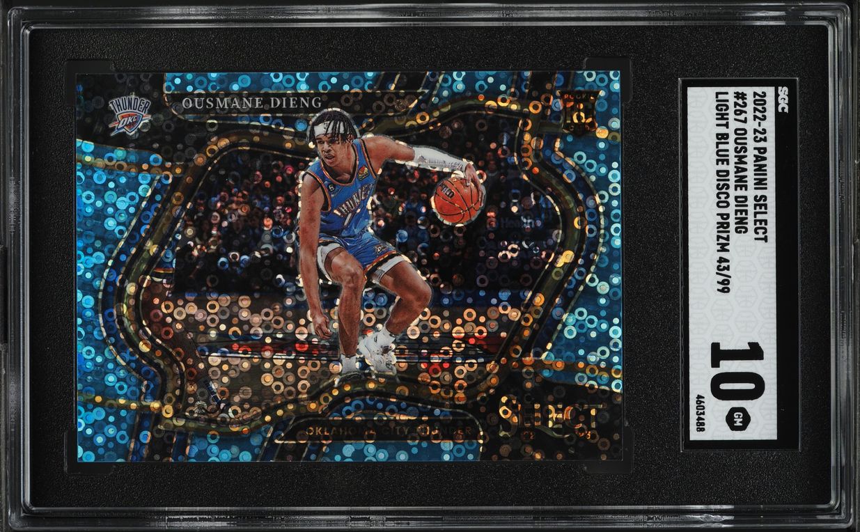 2022 Select Courtside Light Blue Disco Prizm Ousmane Dieng RC /99 #267 SGC 10