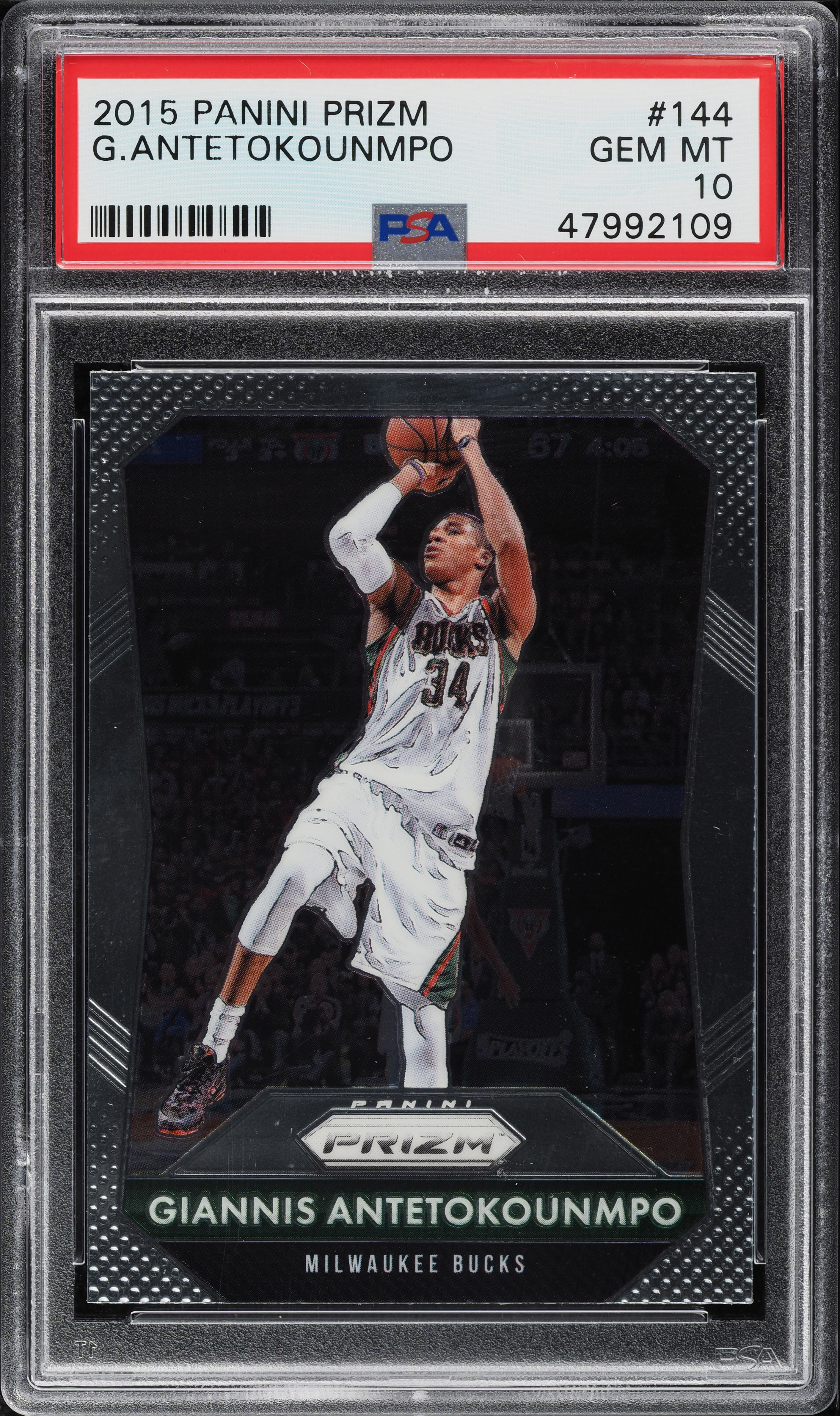 2015 Panini Prizm Giannis Antetokounmpo #144 PSA 10 GEM MINT