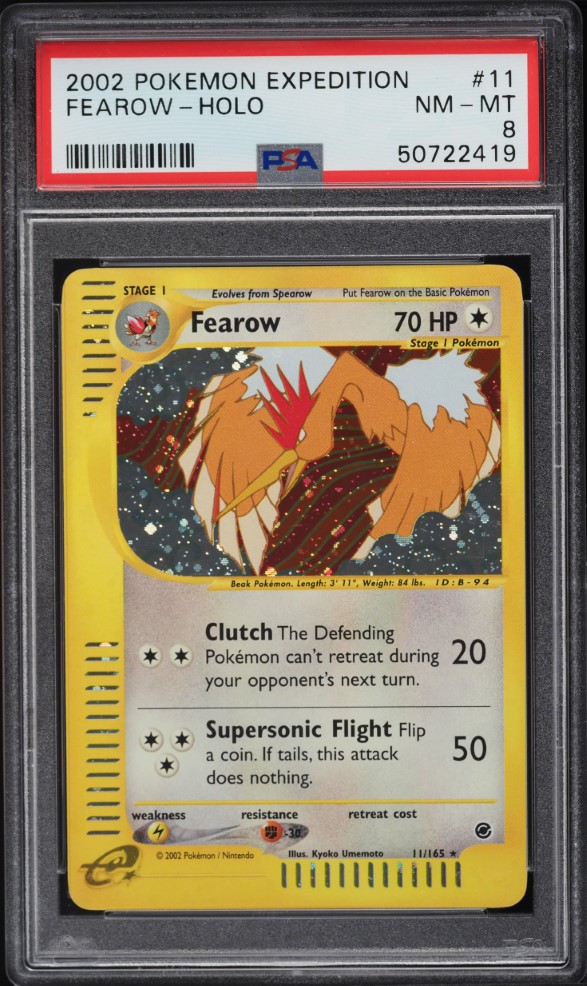 2002 Pokemon Expedition Holo Fearow #11 PSA 8 NM-MT