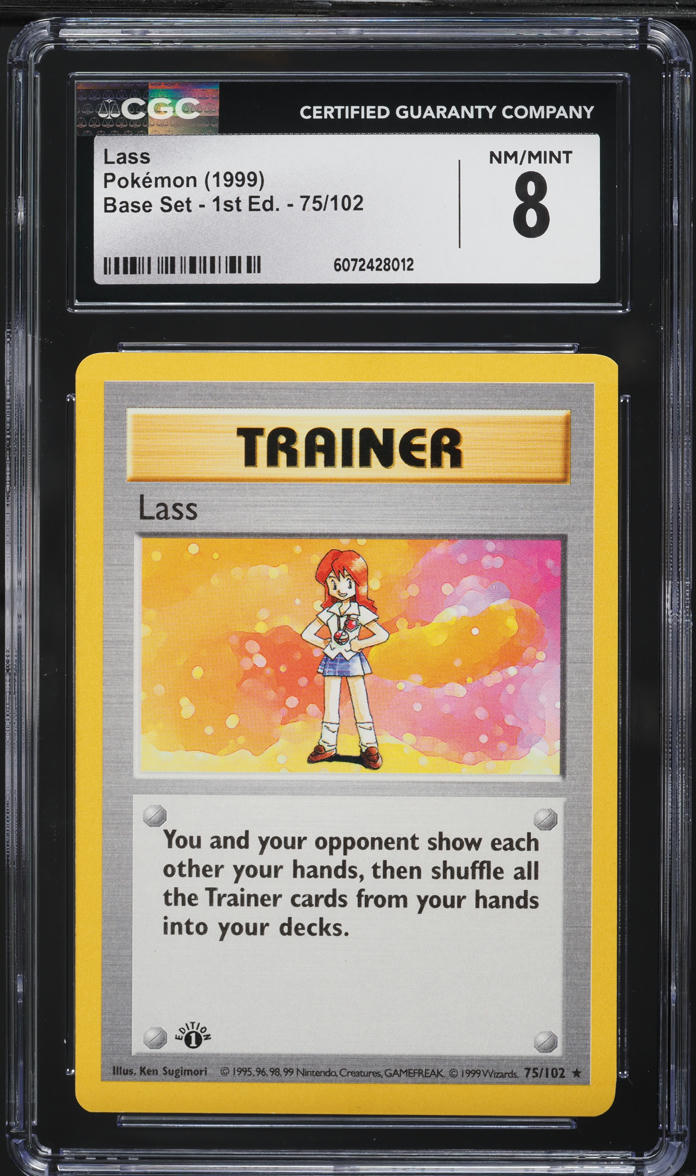 1999 Pokemon Base Set Shadowless 1st Edition Lass #75 CGC 8 NM-MT