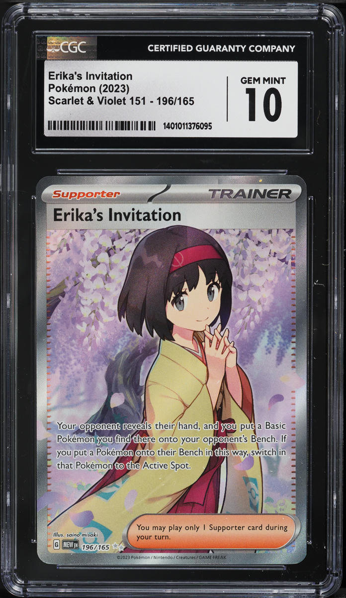 2023 Pokemon Scarlet & Violet 151 Full Art Erika's Invitation #196 CGC 10 GEM