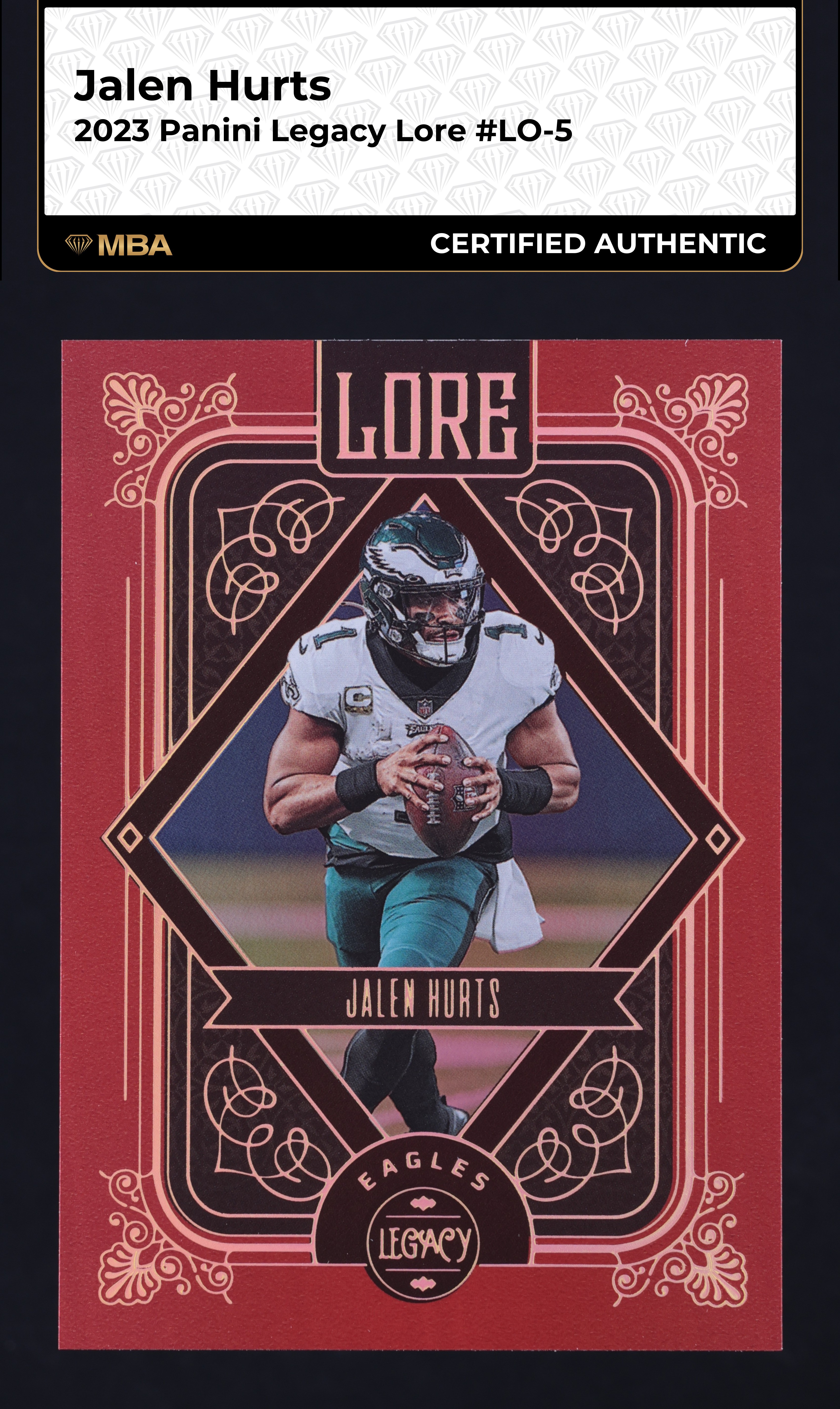 2023 Panini Legacy Lore Jalen Hurts #LO-5 MBA AUTH