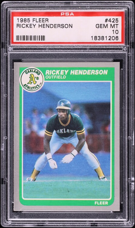 1985 Fleer Rickey Henderson #425 PSA 10 GEM MINT