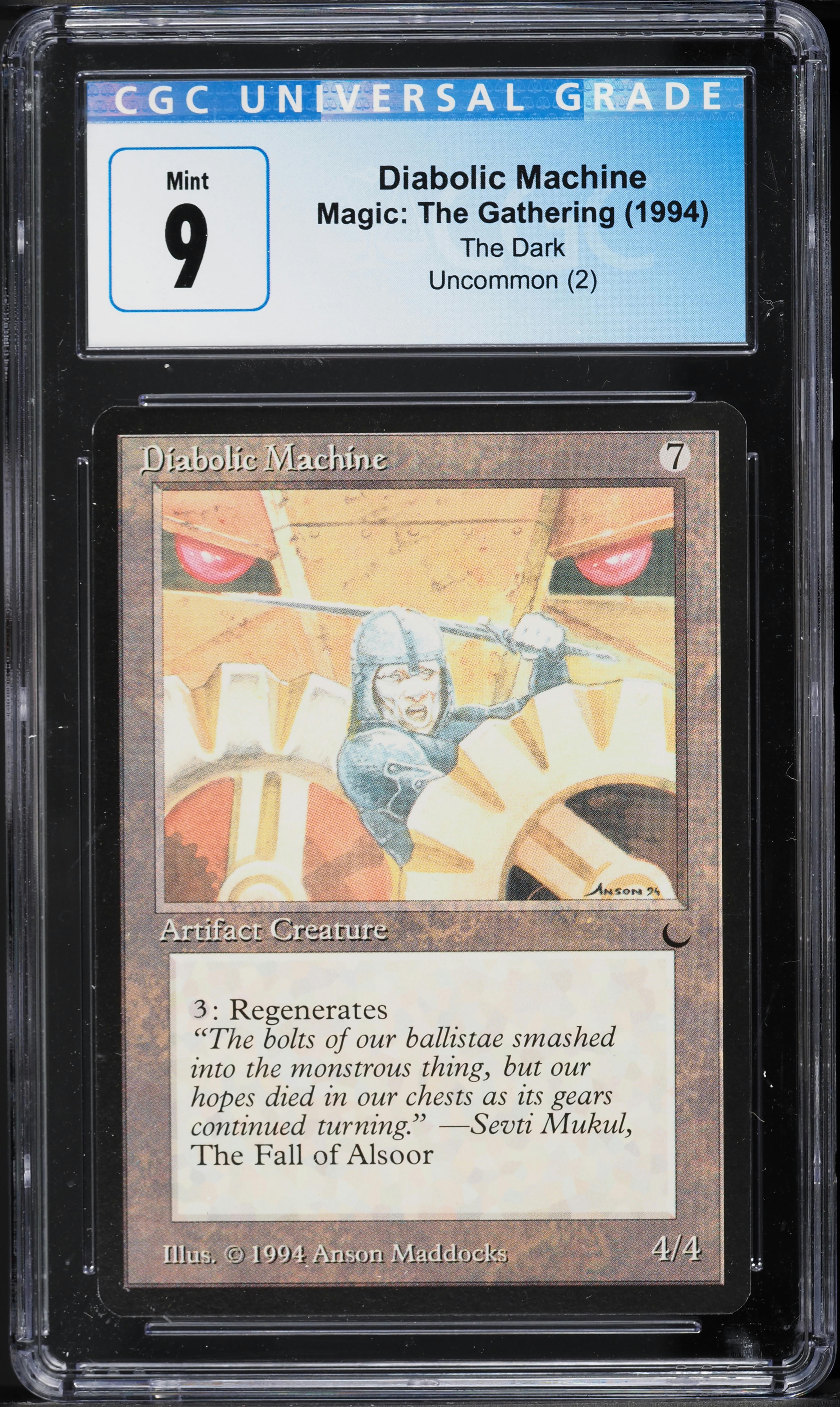 1994 Magic The Gathering MTG The Dark Diabolic Machine U2 A CGC 9