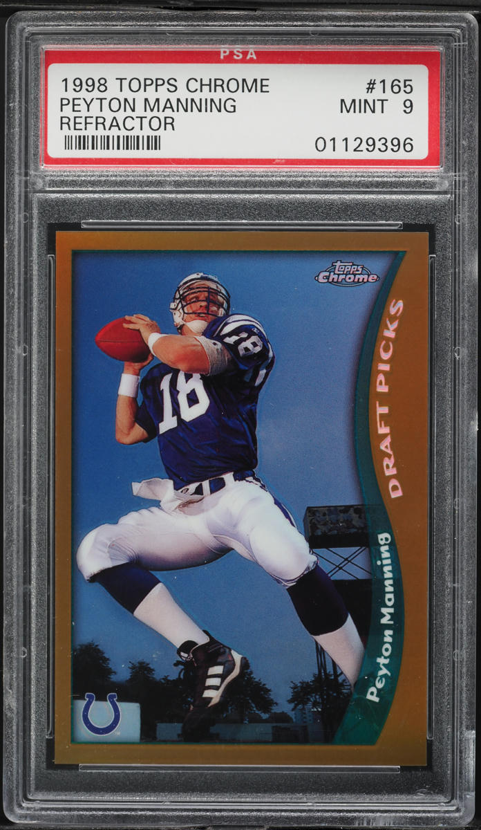 1998 Topps Chrome Refractor Peyton Manning ROOKIE #165 PSA 9 MINT
