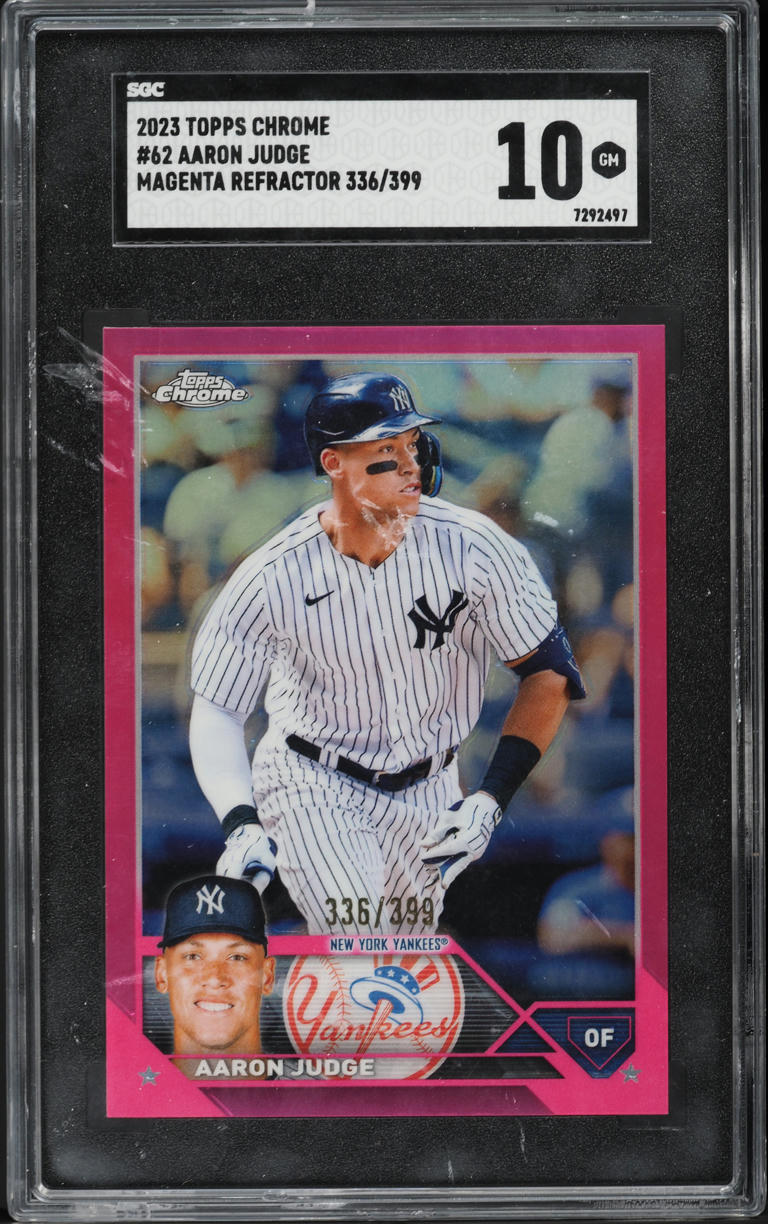 2023 Topps Chrome Magenta Refractor Aaron Judge /399 #62 SGC 10 GEM MINT
