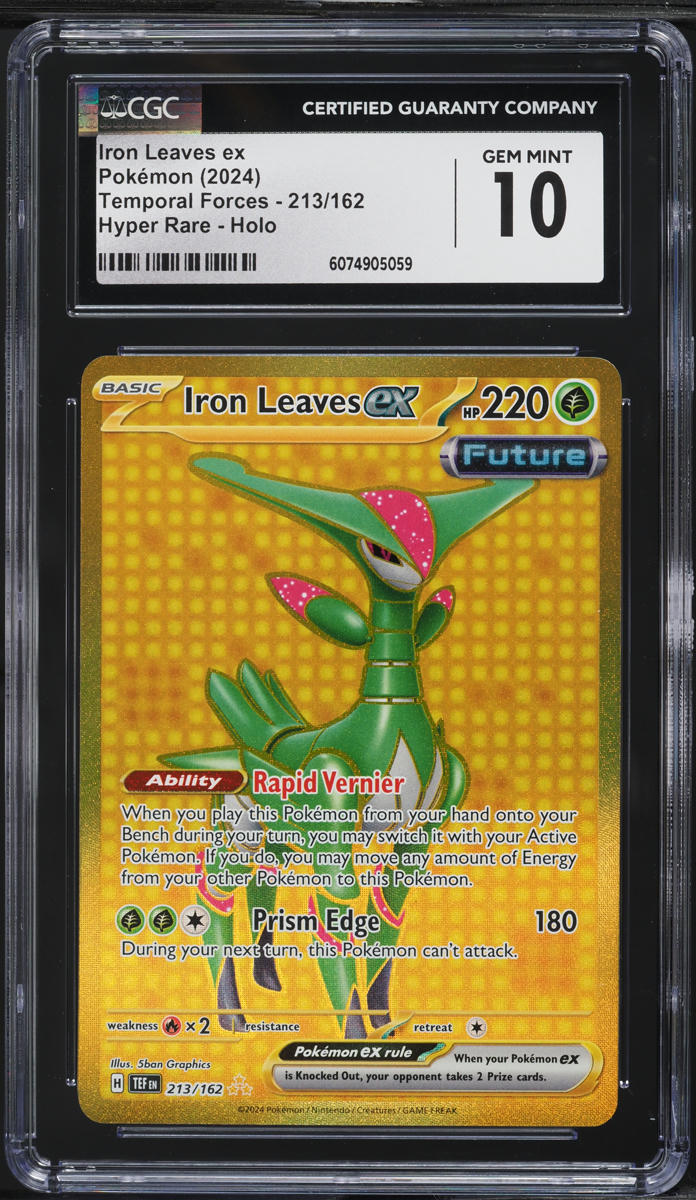 2024 Pokemon SV Temporal Forces Gold Rare Iron Leaves ex #213 CGC 10 GEM MINT