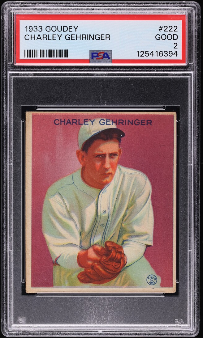 1933 Goudey Charley Gehringer #222 PSA 2 GD