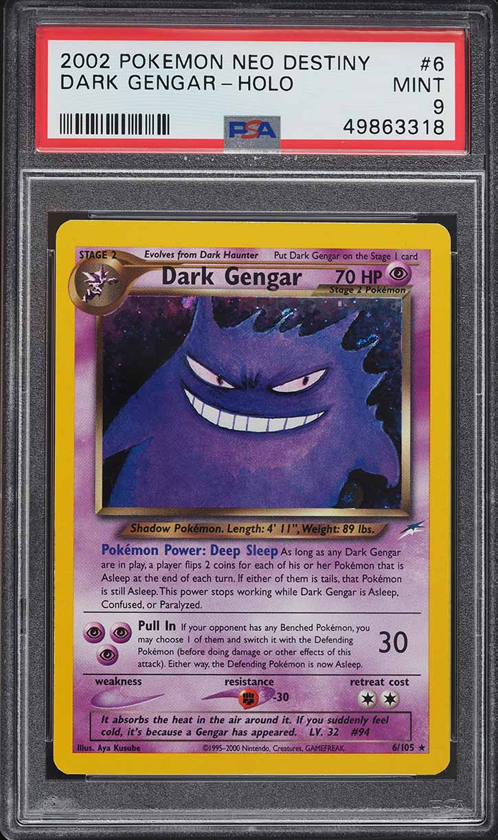 2002 Pokemon Neo Destiny Holo Dark Gengar #6 PSA 9 MINT