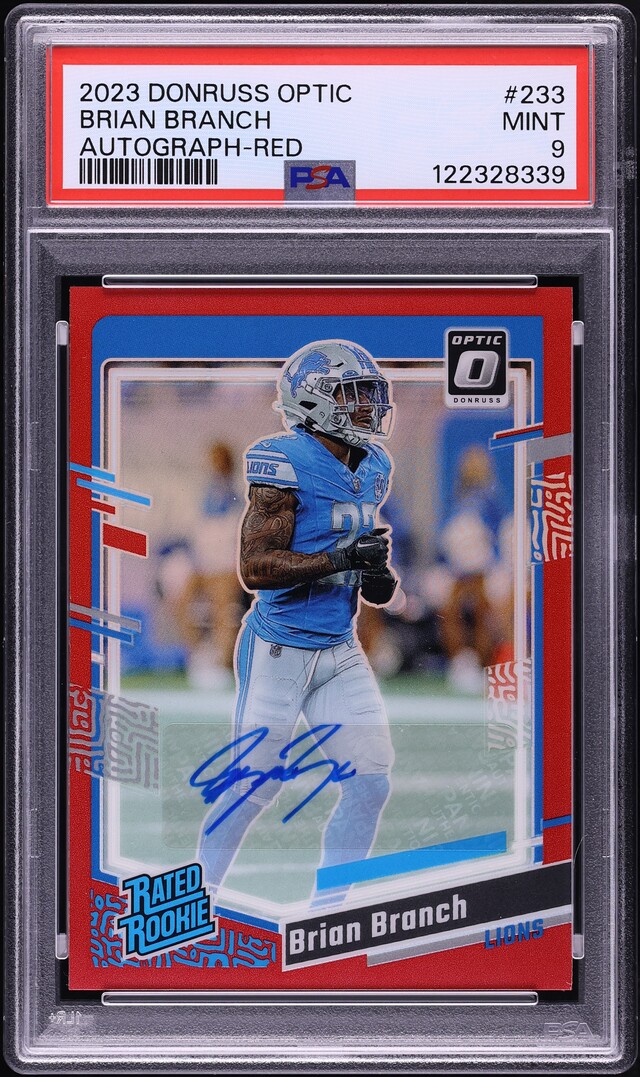 2023 Donruss Optic Red Brian Branch ROOKIE AUTO /75 #233 PSA 9 MINT