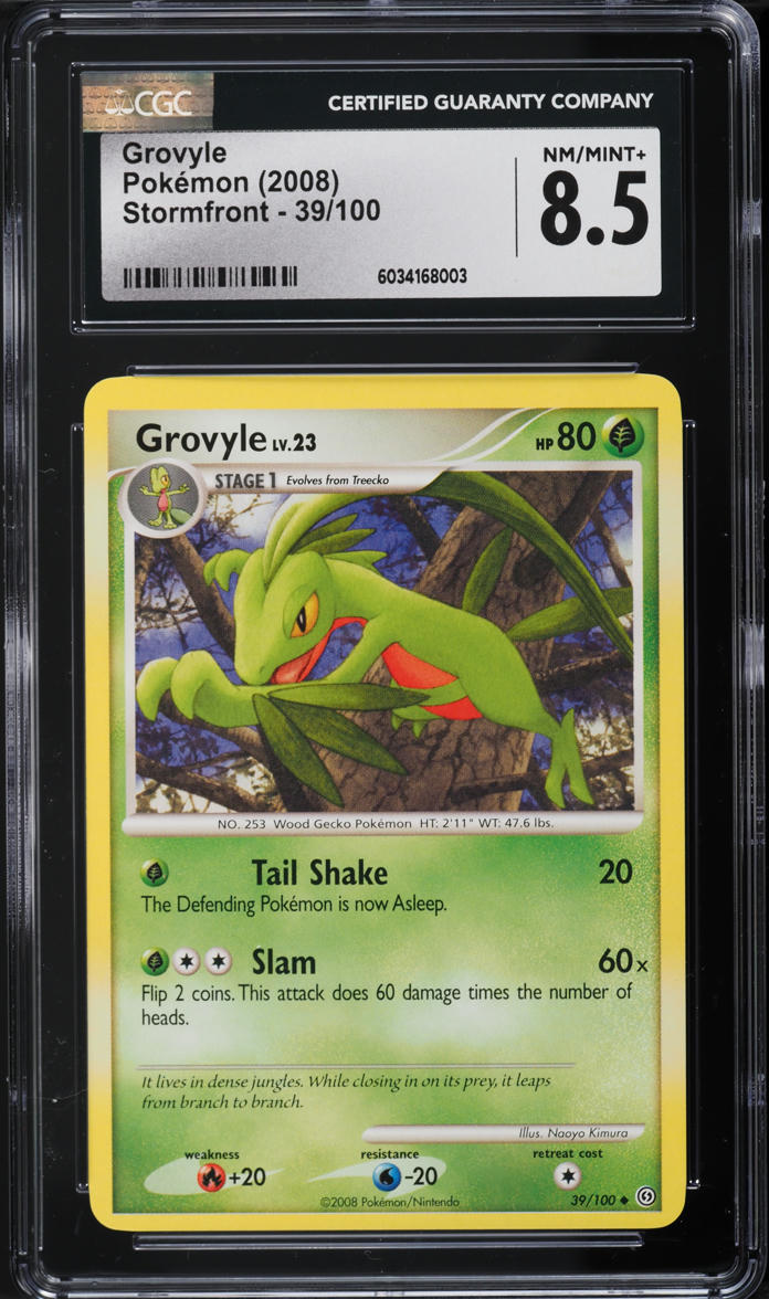 2008 Pokemon Diamond & Pearl Stormfront Grovyle #39 CGC 8.5 NM-MT+
